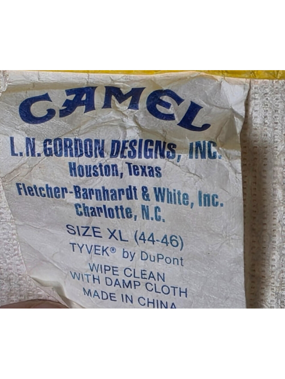 VTG 1992 JOE CAMEL Cigarettes Promo Yellow Paper Windbreaker DuPont Size XL Used - Picture 8 of 8